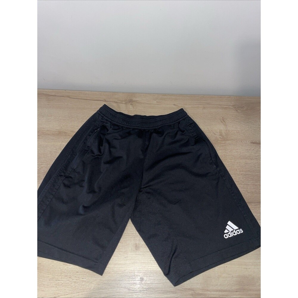 Adidas 3 Stripe Climalite Shorts Unisex S Black Gym Running Soccer Athletic